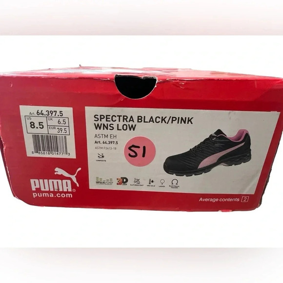 NWOT Puma Spectra Black/Pink Work Sneakers - Picture 7 of 7